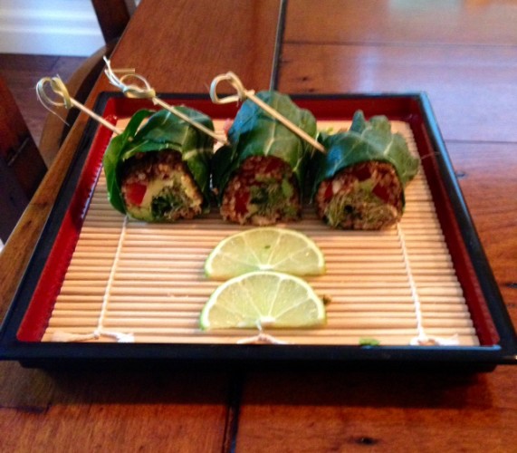 raw collard wraps dressed up