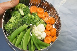 veggies in steam basket