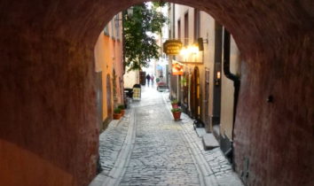 cobblestone street Old Town Stockholm