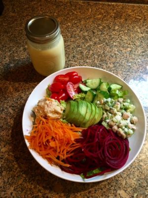 Super Salad Veggies and Dressing
